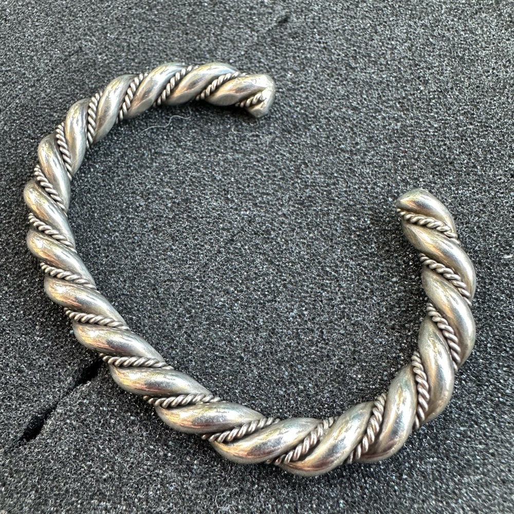 Sterling Cuff Braided Bracelet